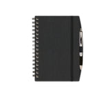 Notebook with Graph Paper, Black Linen Journal, Notebook with Pen, JournalBooks®, Wirebound Journal