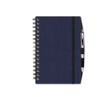 Notebook with Graph Paper, Navy Linen Journal, Notebook with Pen, JournalBooks®, Wirebound Journal
