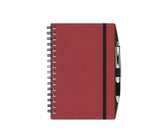 Notebook with Graph Paper, Red Linen Journal, Notebook with Pen, JournalBooks®, Wirebound Journal