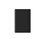 Notebook with Graph Paper, Black Matte Journal, JournalBooks®, Wirebound Journal